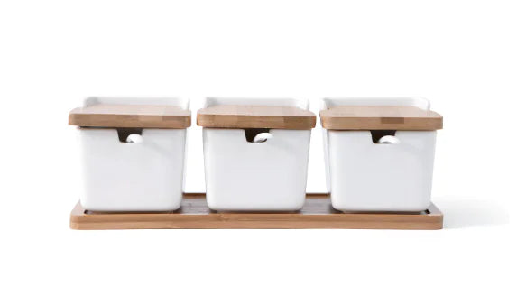 Elegant Ceramic Spice Jar Ensemble