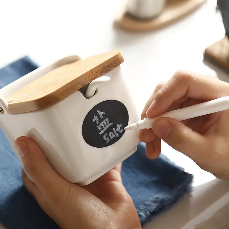 Elegant Ceramic Spice Jar Ensemble