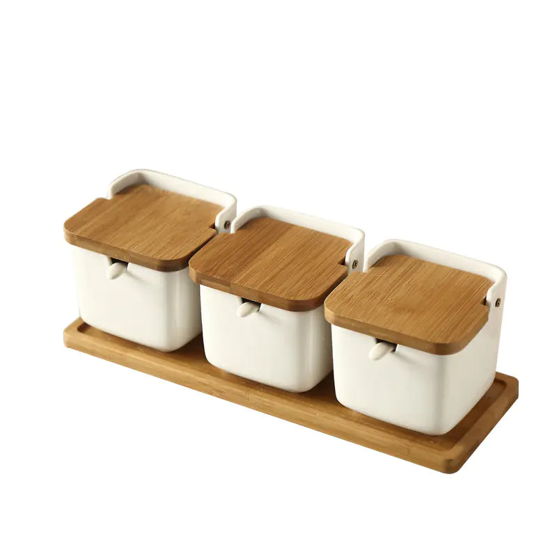 Elegant Ceramic Spice Jar Ensemble